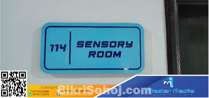 Acrylic, ACP board with PVC board Nameplate Making & fixing